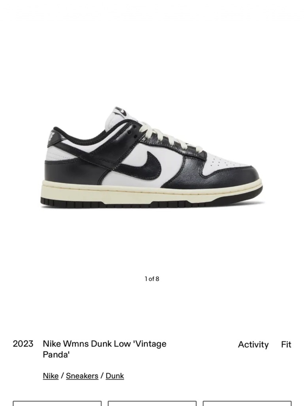 Nike Black & White Vintage Panda Dunk Sneakers - Picture 6 of 6